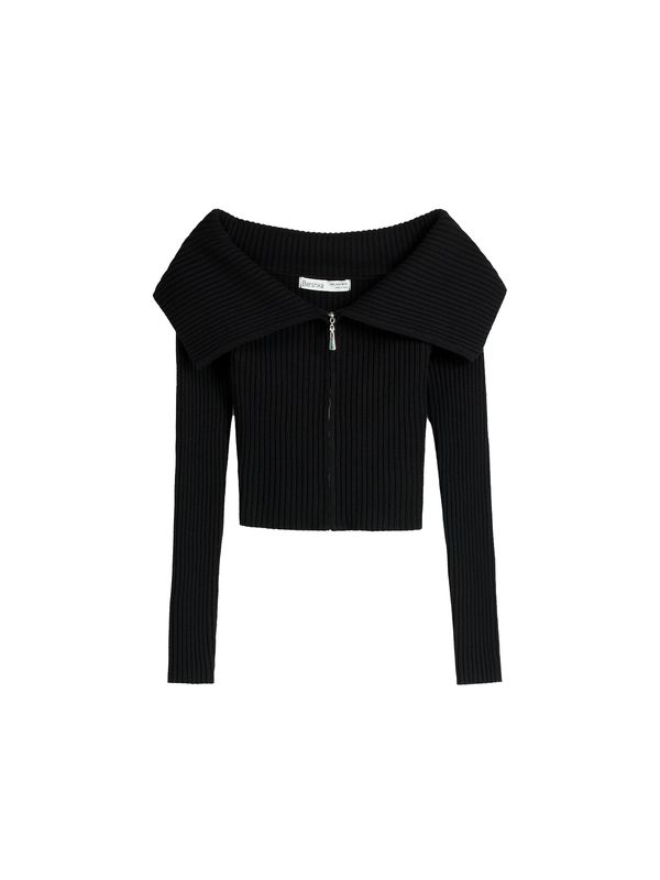 Bershka Bershka Плетена жилетка  черно