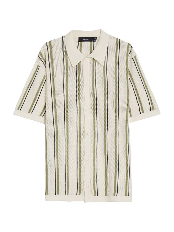 Bershka Bershka Плетена жилетка  маслина / черно / естествено бяло