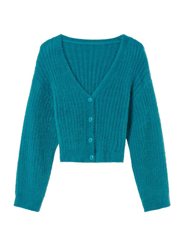 Bershka Bershka Плетена жилетка  петрол