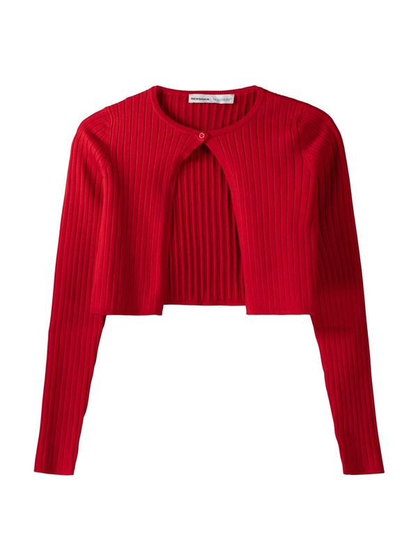 Bershka Bershka Плетена жилетка  тъмночервено