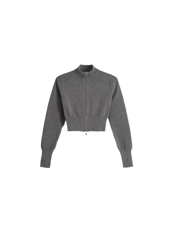 Bershka Bershka Плетена жилетка  тъмносиво