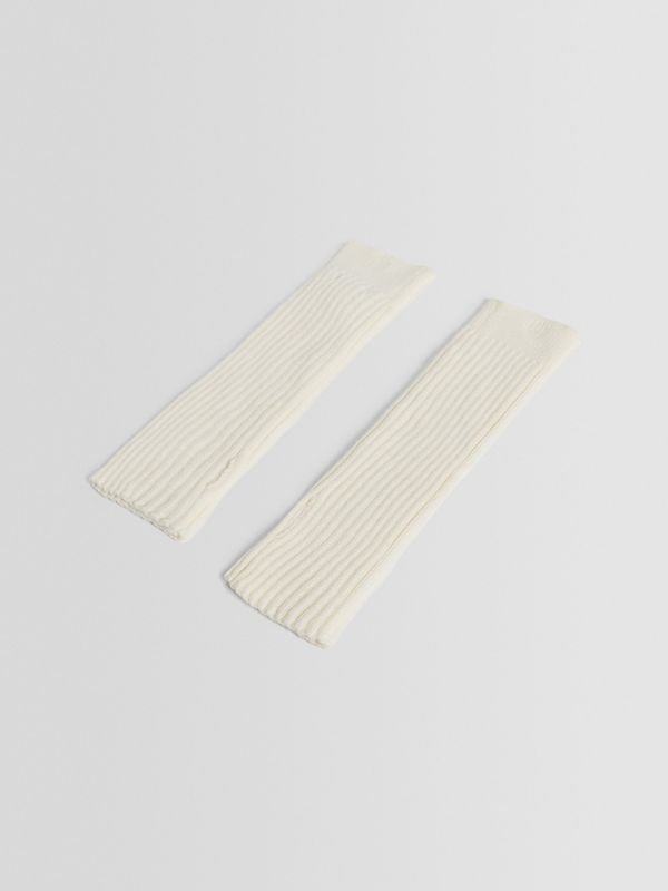 Bershka Bershka Плетени ръкавици без пръсти  бял памук