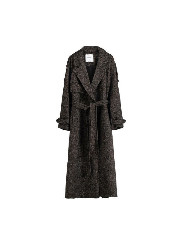 Bershka Bershka Преходно палто  сиво / бяло