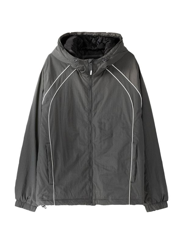 Bershka Bershka Преходно яке  антрацитно черно / бяло