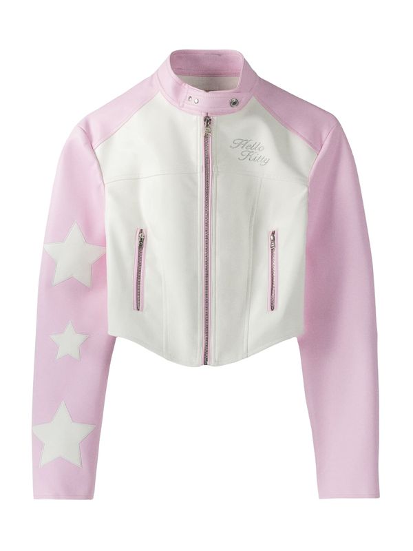 Bershka Bershka Преходно яке  бледорозово / бяло