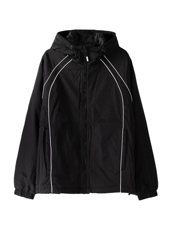 Bershka Bershka Преходно яке  черно / бяло