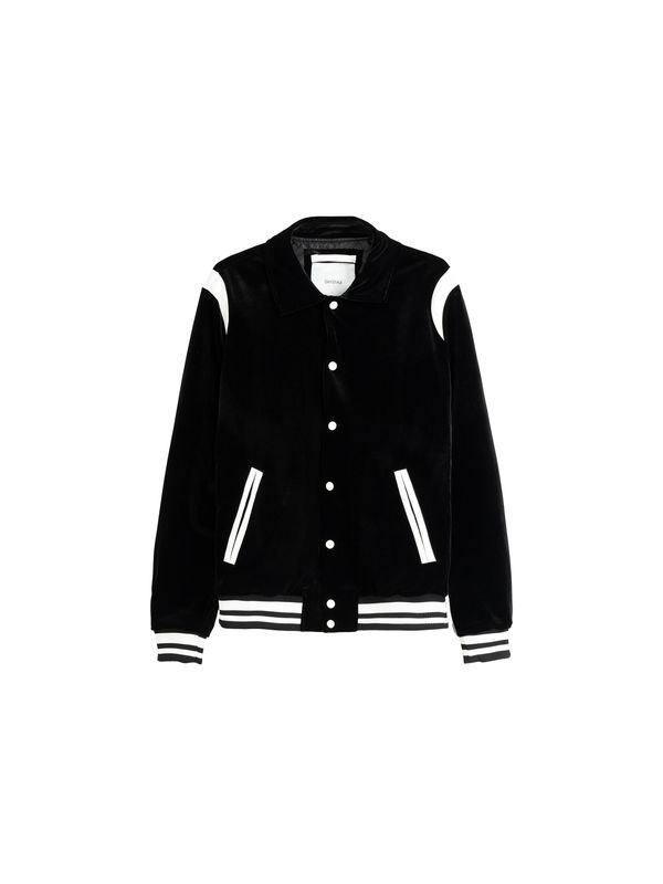 Bershka Bershka Преходно яке  черно / бяло