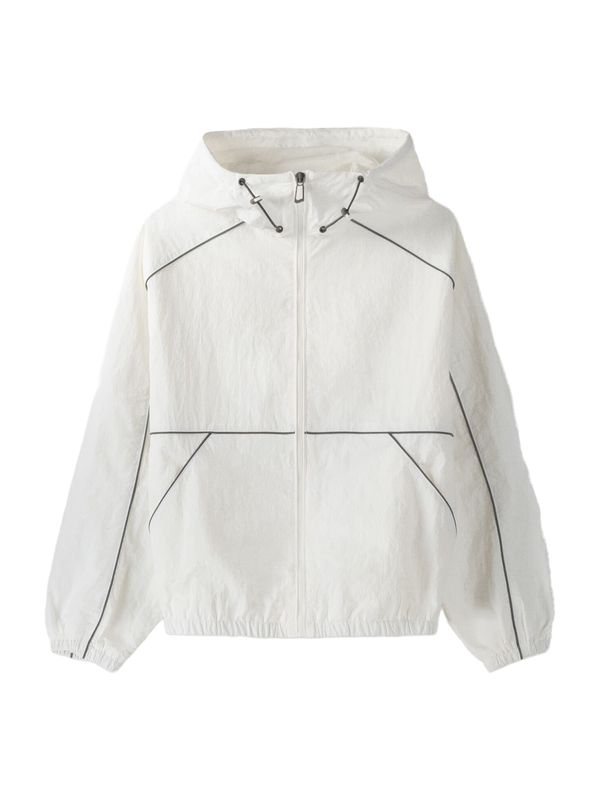 Bershka Bershka Преходно яке  черно / бяло