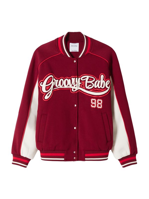 Bershka Bershka Преходно яке  червено / карминено червено / бяло