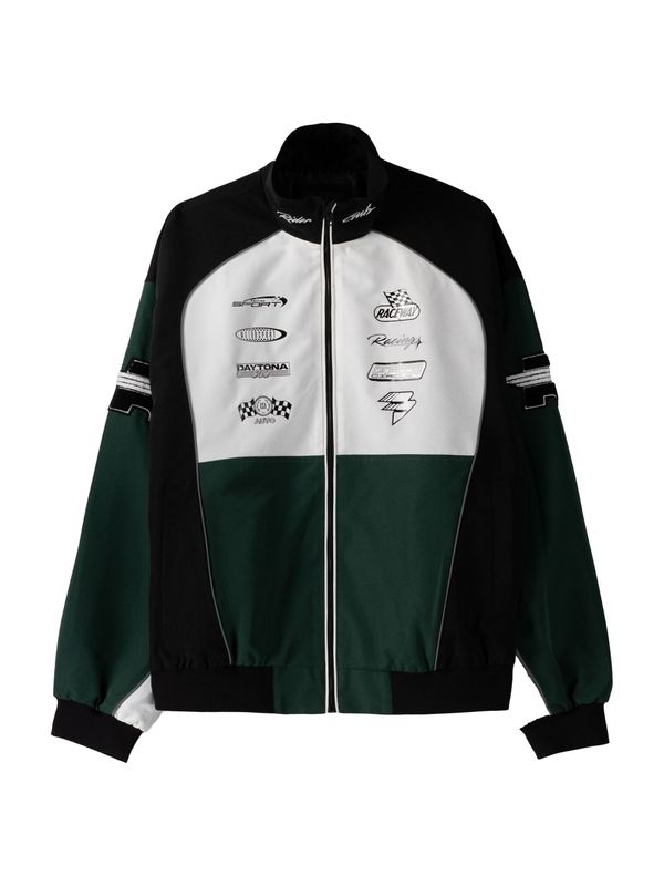 Bershka Bershka Преходно яке  елхово зелено / черно / сребърно / бяло