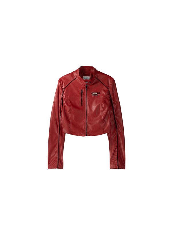 Bershka Bershka Преходно яке  гренадин / черно / бяло