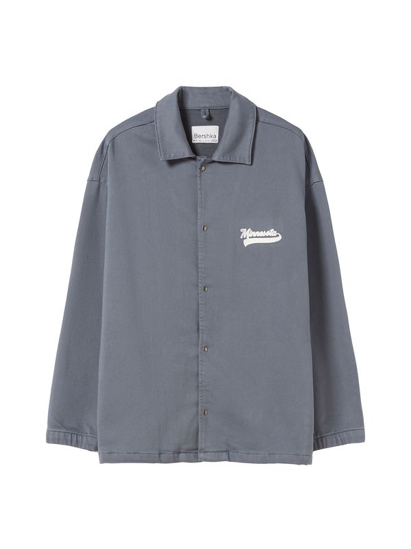 Bershka Bershka Преходно яке  гълъбово синьо / бяло