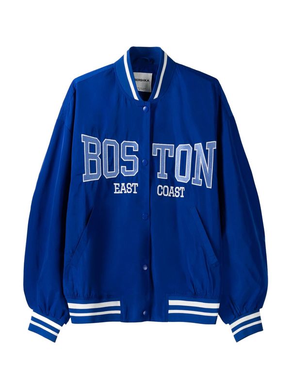 Bershka Bershka Преходно яке  кобалтово синьо / бяло