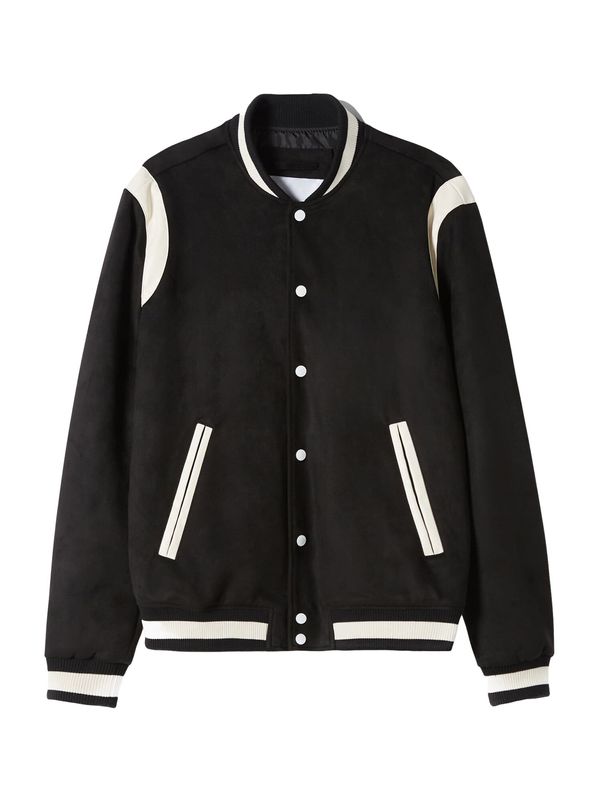 Bershka Bershka Преходно яке  кремаво / черно