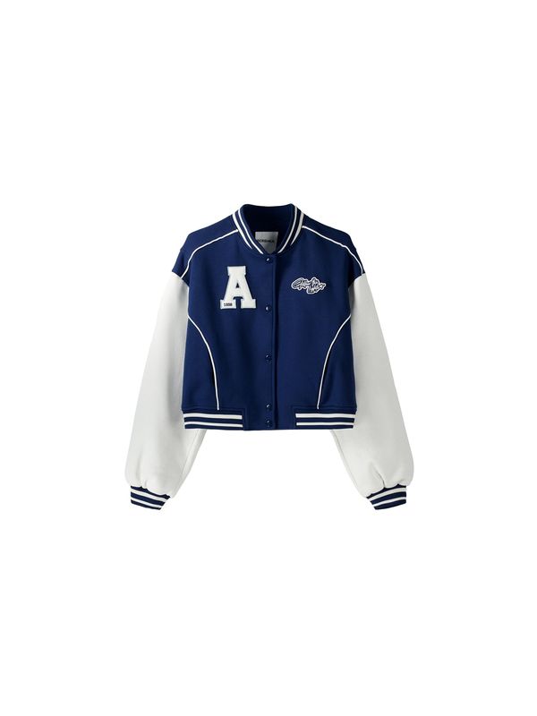 Bershka Bershka Преходно яке  нейви синьо / светлосиньо / бяло