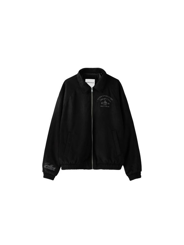 Bershka Bershka Преходно яке  сиво / черно