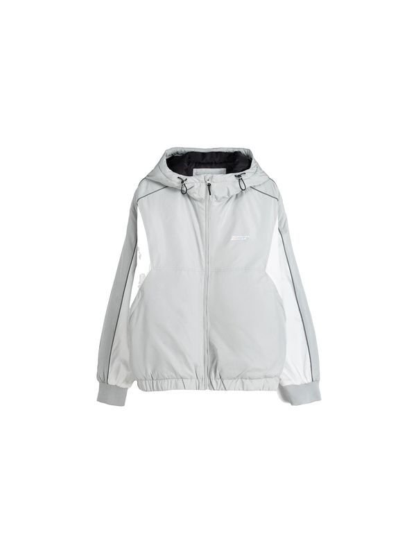 Bershka Bershka Преходно яке  сиво / сребърно / бяло