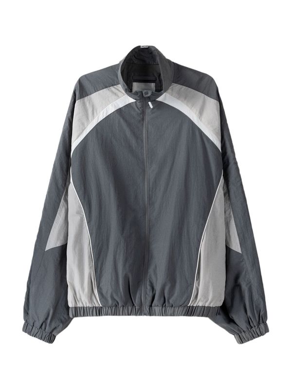 Bershka Bershka Преходно яке  сиво / тъмносиво / бяло