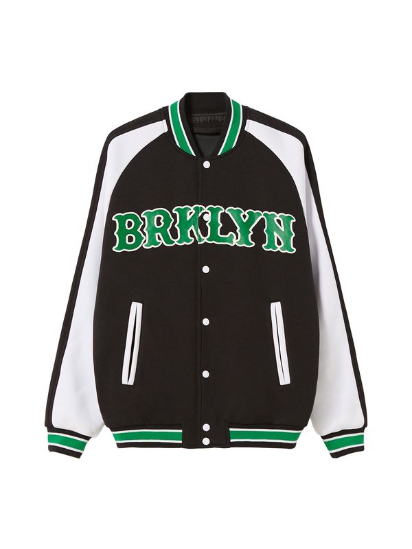 Bershka Bershka Преходно яке  светлозелено / черно / бяло