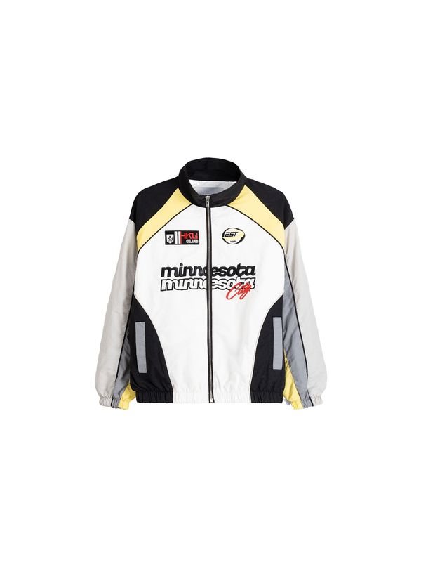 Bershka Bershka Преходно яке  светложълто / светлосиво / черно / бяло