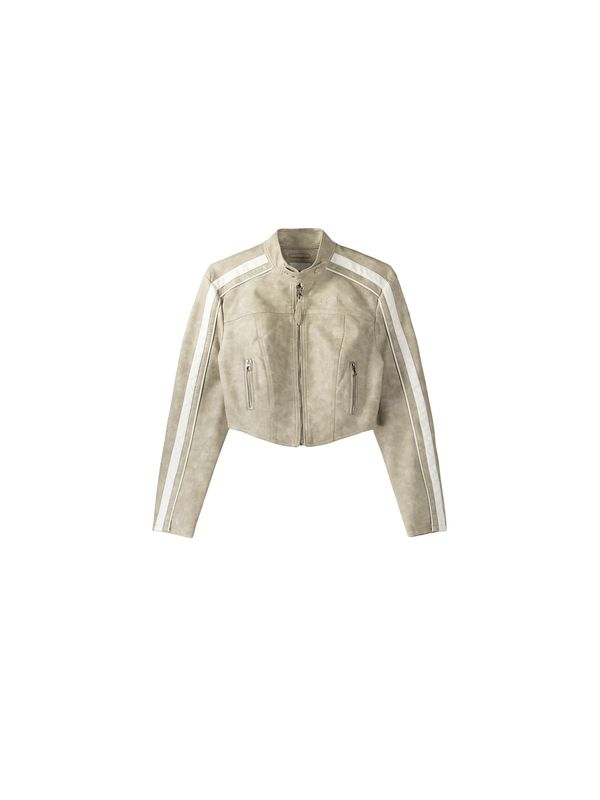 Bershka Bershka Преходно яке  тъмнобежово / бяло