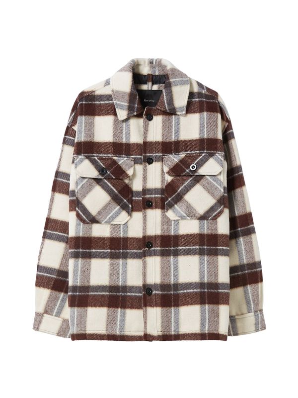 Bershka Bershka Преходно яке  тъмнокафяво / бордо / бяло