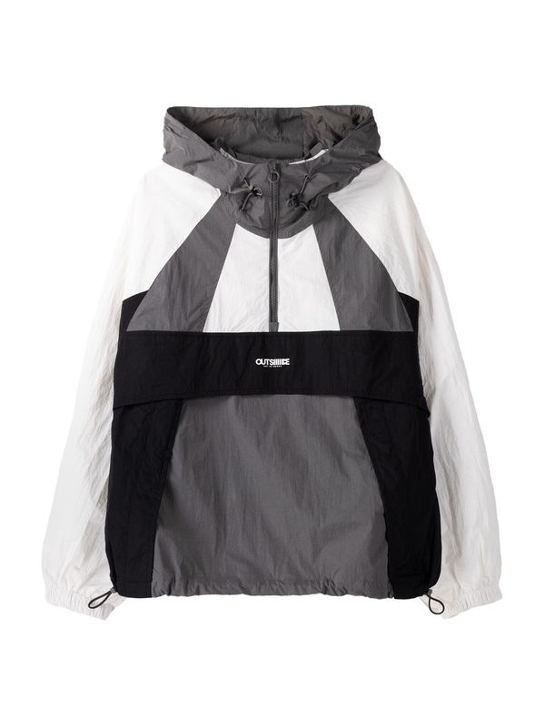 Bershka Bershka Преходно яке  тъмносиво / черно / бяло