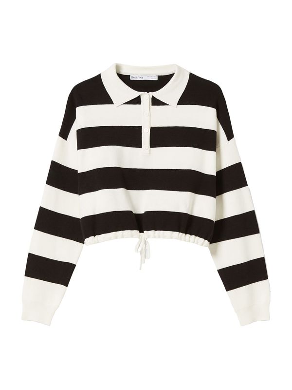 Bershka Bershka Пуловер  черно / бяло