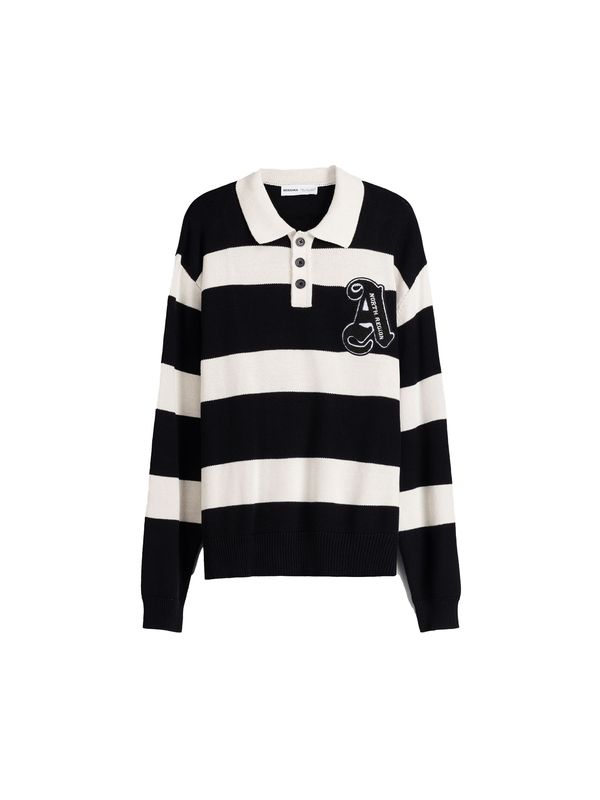 Bershka Bershka Пуловер  черно / бяло