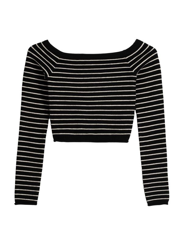 Bershka Bershka Пуловер  черно / бяло