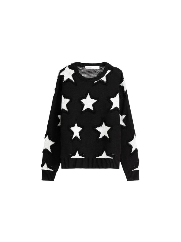 Bershka Bershka Пуловер  черно / бяло