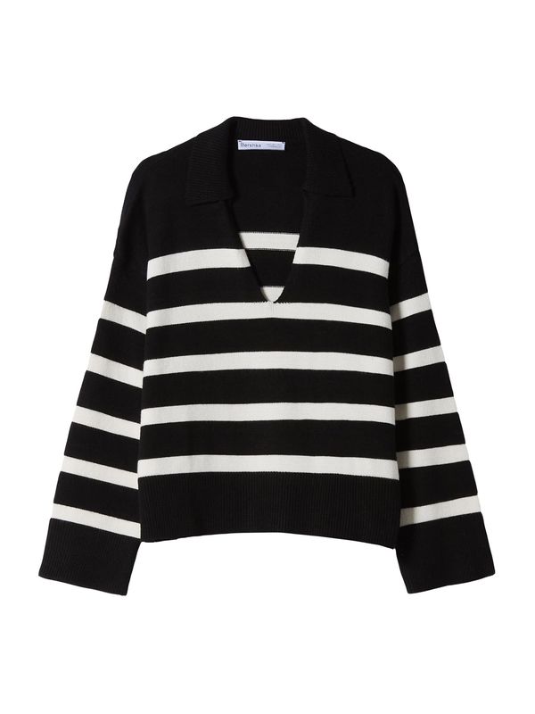 Bershka Bershka Пуловер  черно / бяло