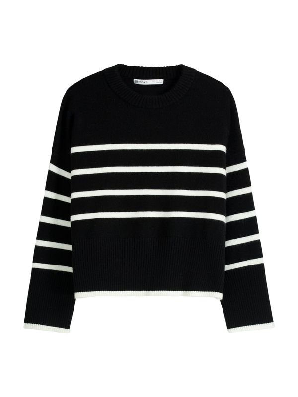 Bershka Bershka Пуловер  черно / бяло