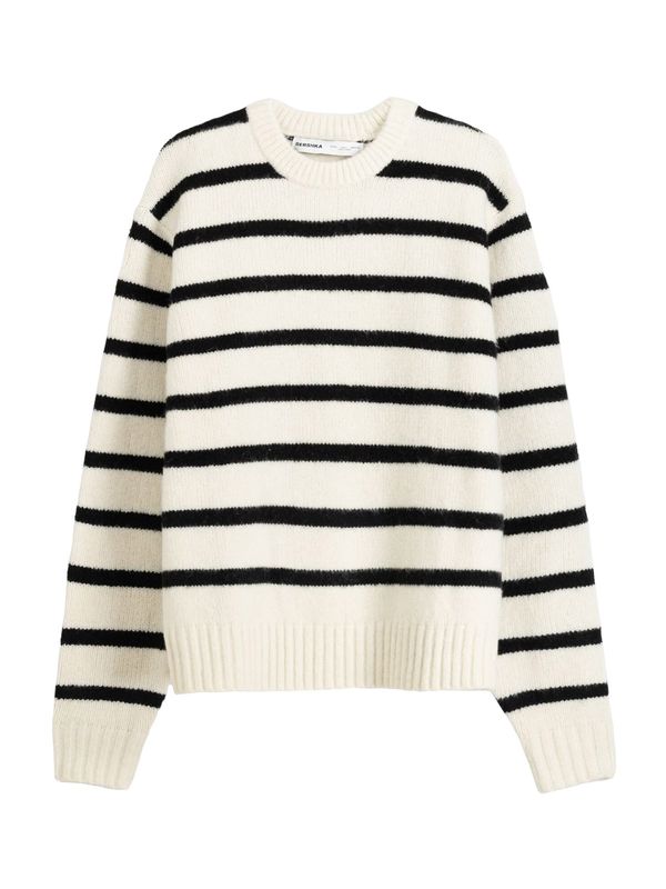 Bershka Bershka Пуловер  черно / естествено бяло