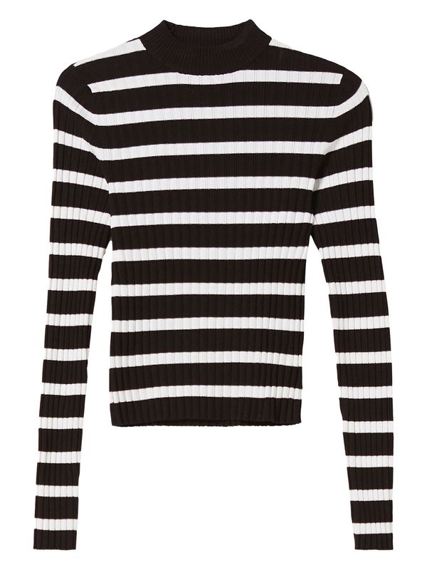 Bershka Bershka Пуловер  черно / мръсно бяло