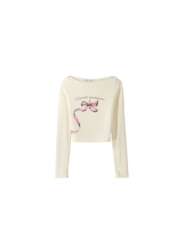 Bershka Bershka Пуловер  екрю / бледорозово / черно