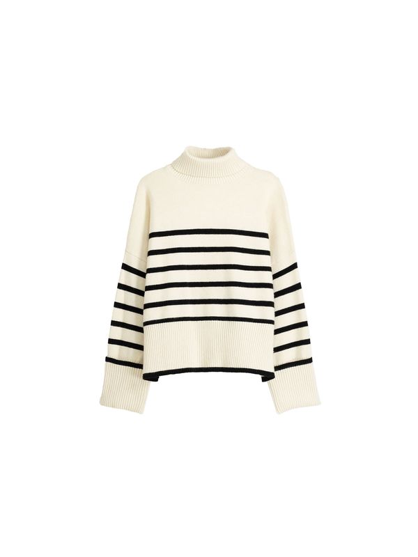 Bershka Bershka Пуловер  екрю / черно