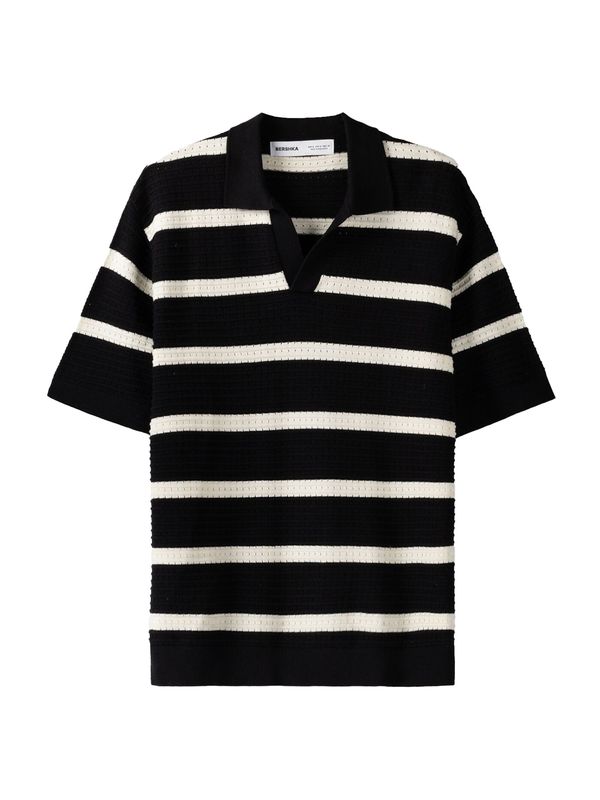 Bershka Bershka Пуловер  кремаво / черно