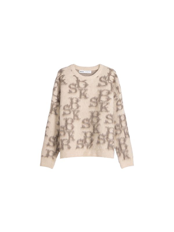 Bershka Bershka Пуловер  кремаво / тъмнобежово