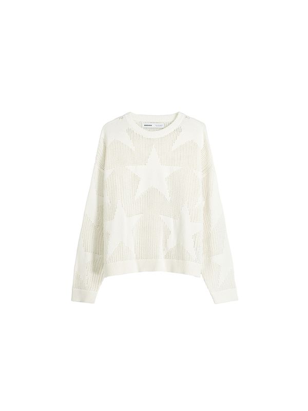 Bershka Bershka Пуловер  мръсно бяло