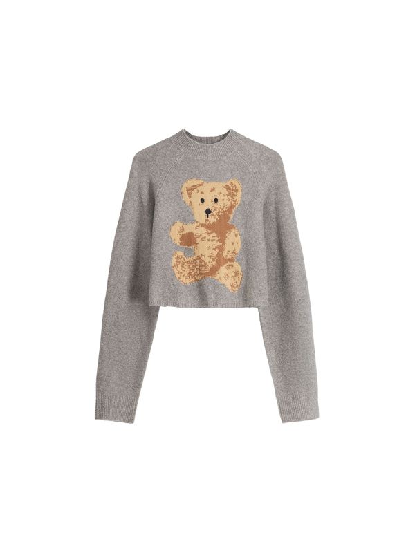 Bershka Bershka Пуловер  пуебло оранжево-кафяво / светлокафяво / сив меланж