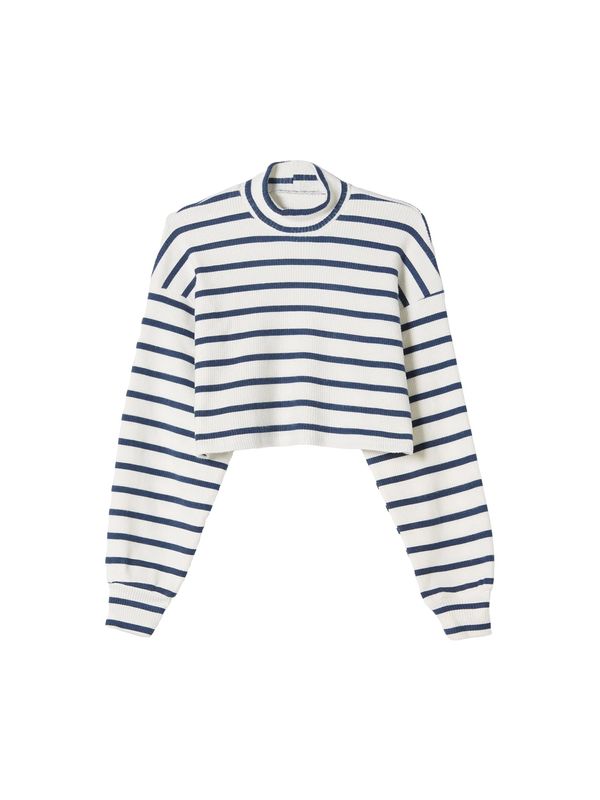 Bershka Bershka Пуловер  синя тинтява / бяло