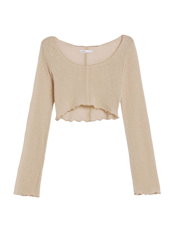 Bershka Bershka Пуловер  сиво-бежово