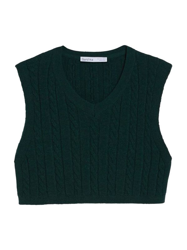 Bershka Bershka Пуловер  тъмнозелено