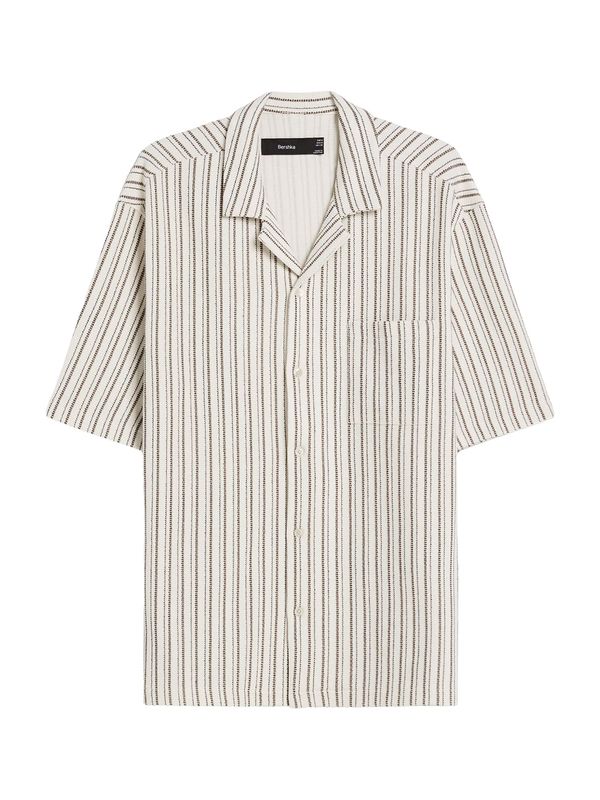 Bershka Bershka Риза  бежово / екрю / черно