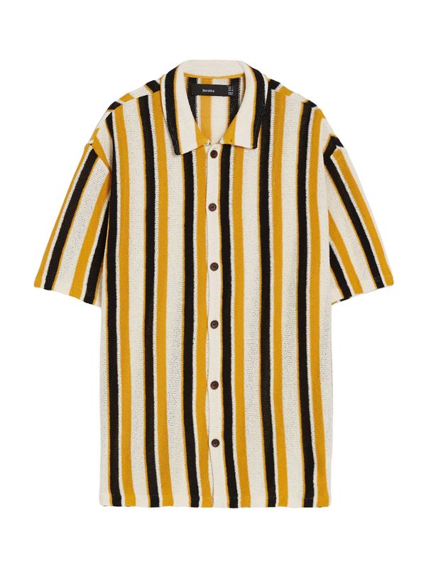 Bershka Bershka Риза  бежово / жълто / черно