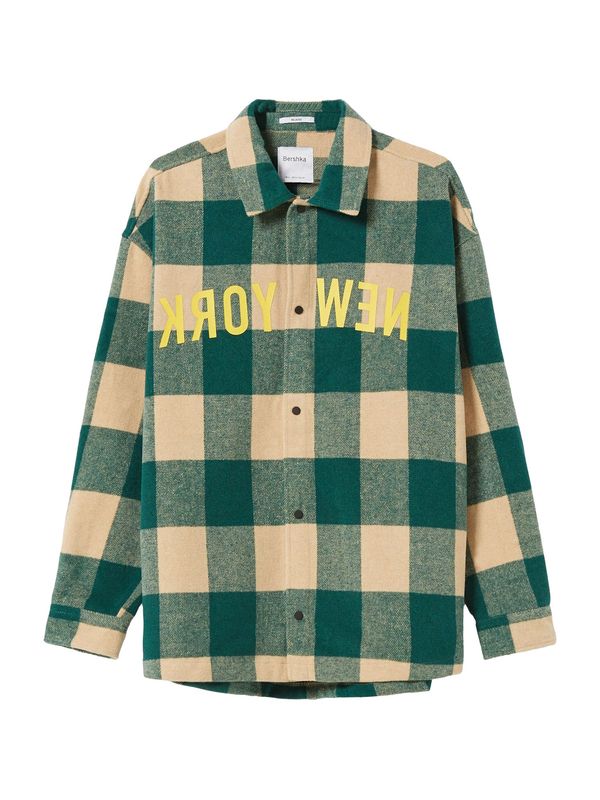 Bershka Bershka Риза  бежово / жълто / зелено