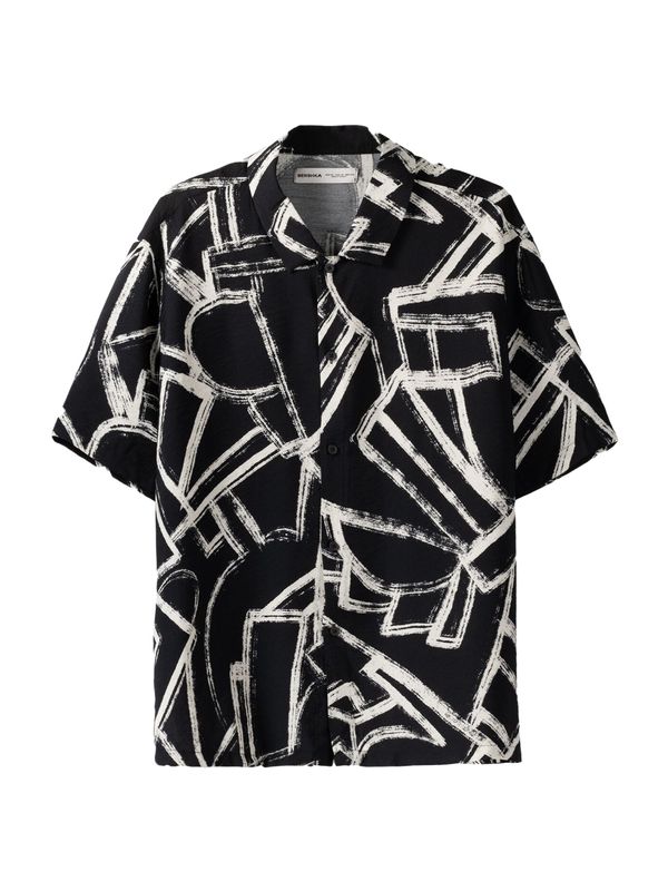 Bershka Bershka Риза  черно / бяло