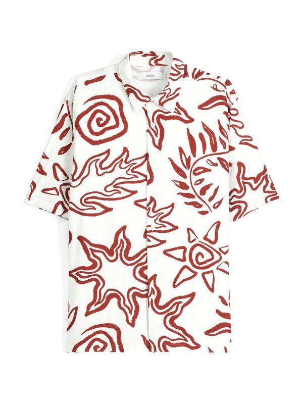 Bershka Bershka Риза  екрю / бордо