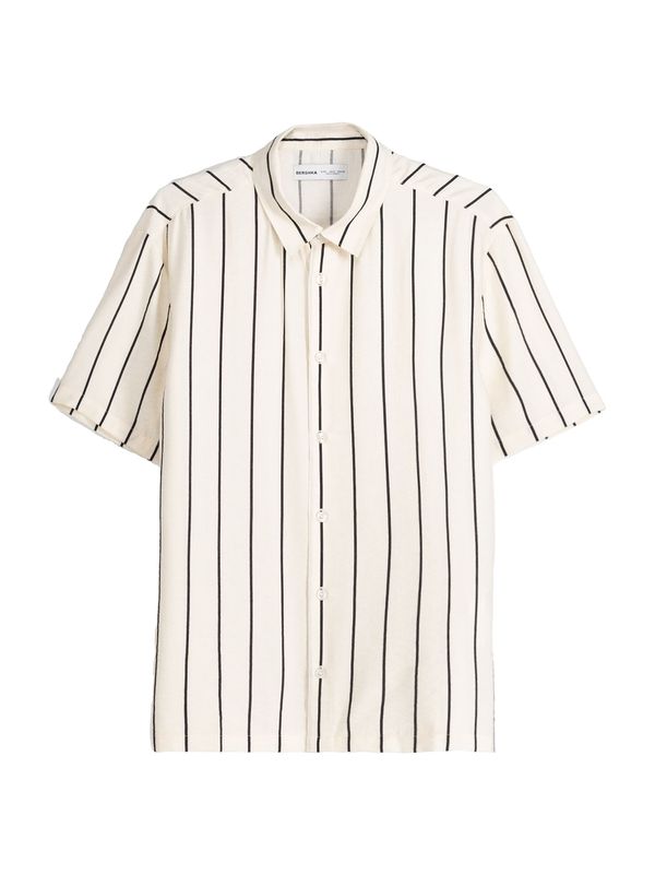 Bershka Bershka Риза  екрю / черно